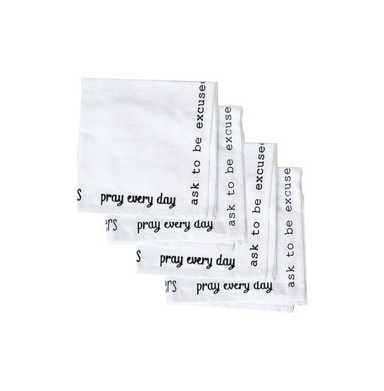 Manners Dinner Napkins - Set of 4