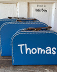 Personalized Navy Cardboard Suitcases