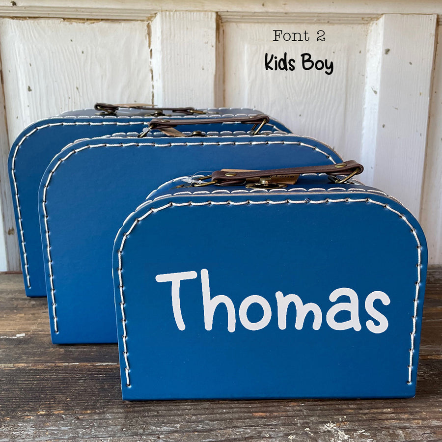 Personalized Navy Cardboard Suitcases