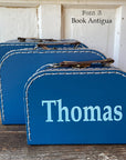 Personalized Navy Cardboard Suitcases