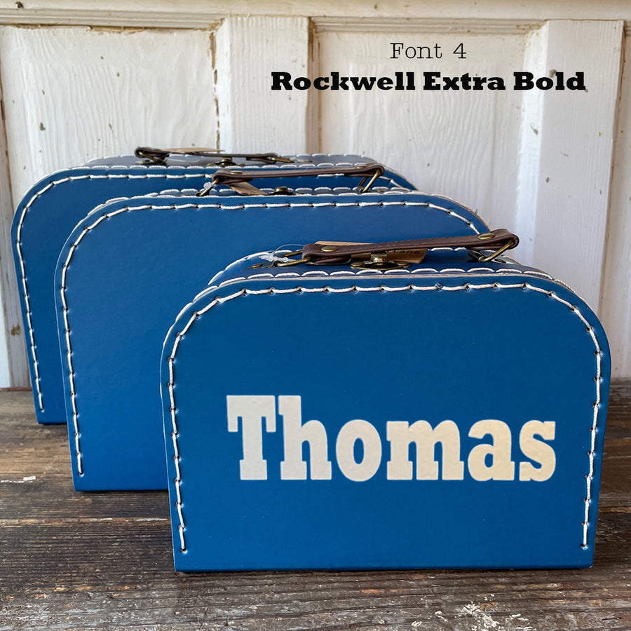 Personalized Navy Cardboard Suitcases