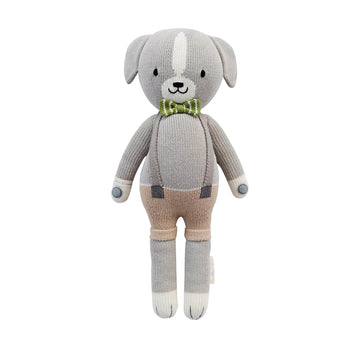 Noah The Dog - Hand Knit Cuddle + Kind Doll with Personalized Bag