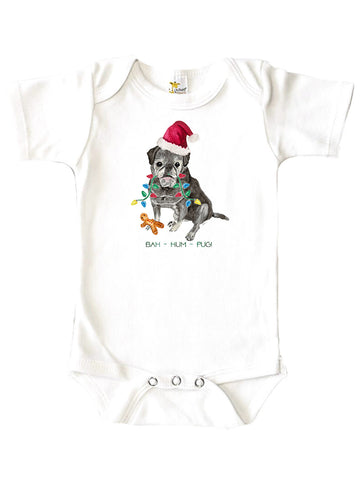 Bah Hum Pug Baby Onesie