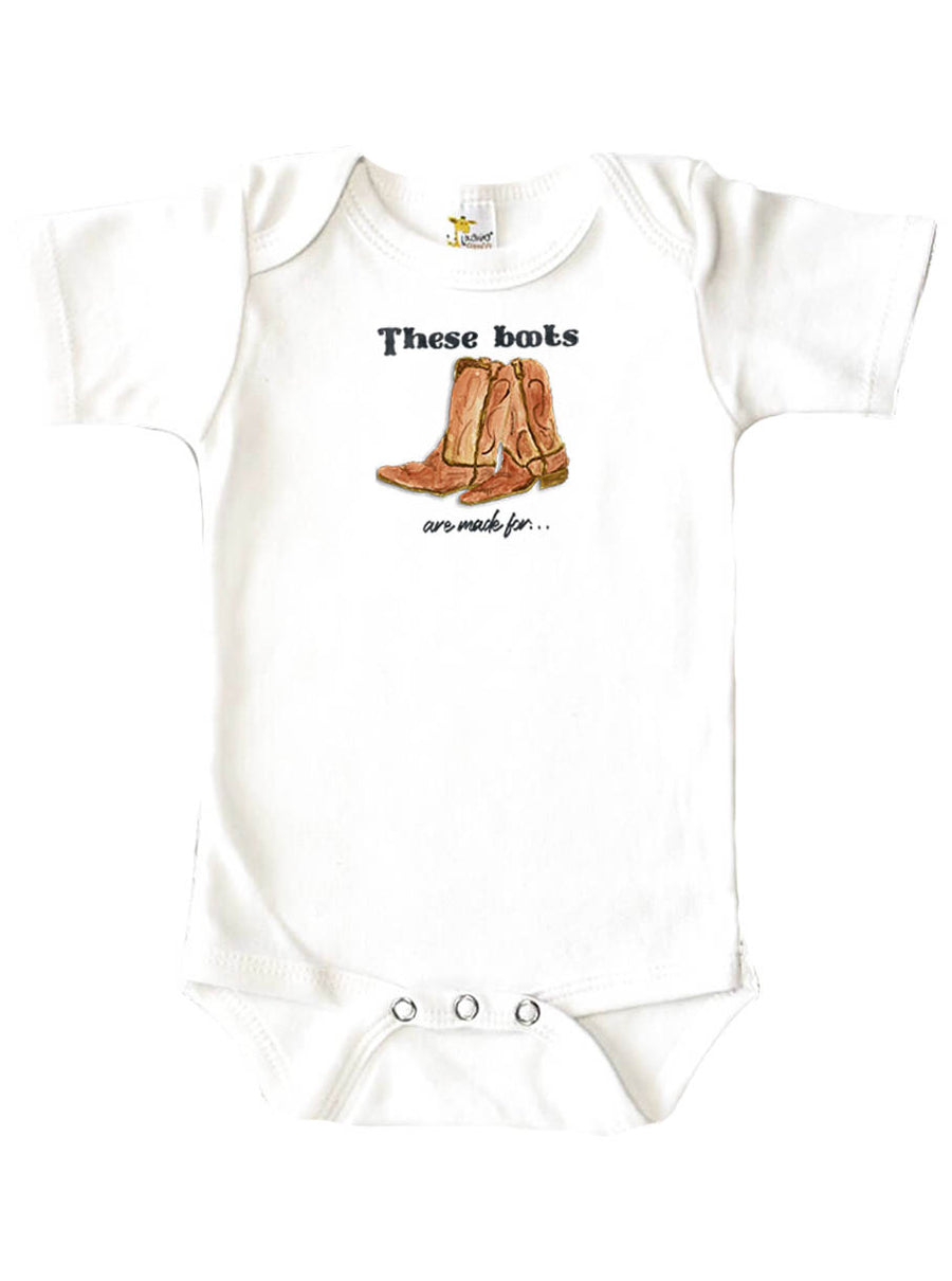 These Boots Are Made For Crawling Boy Baby Onesie