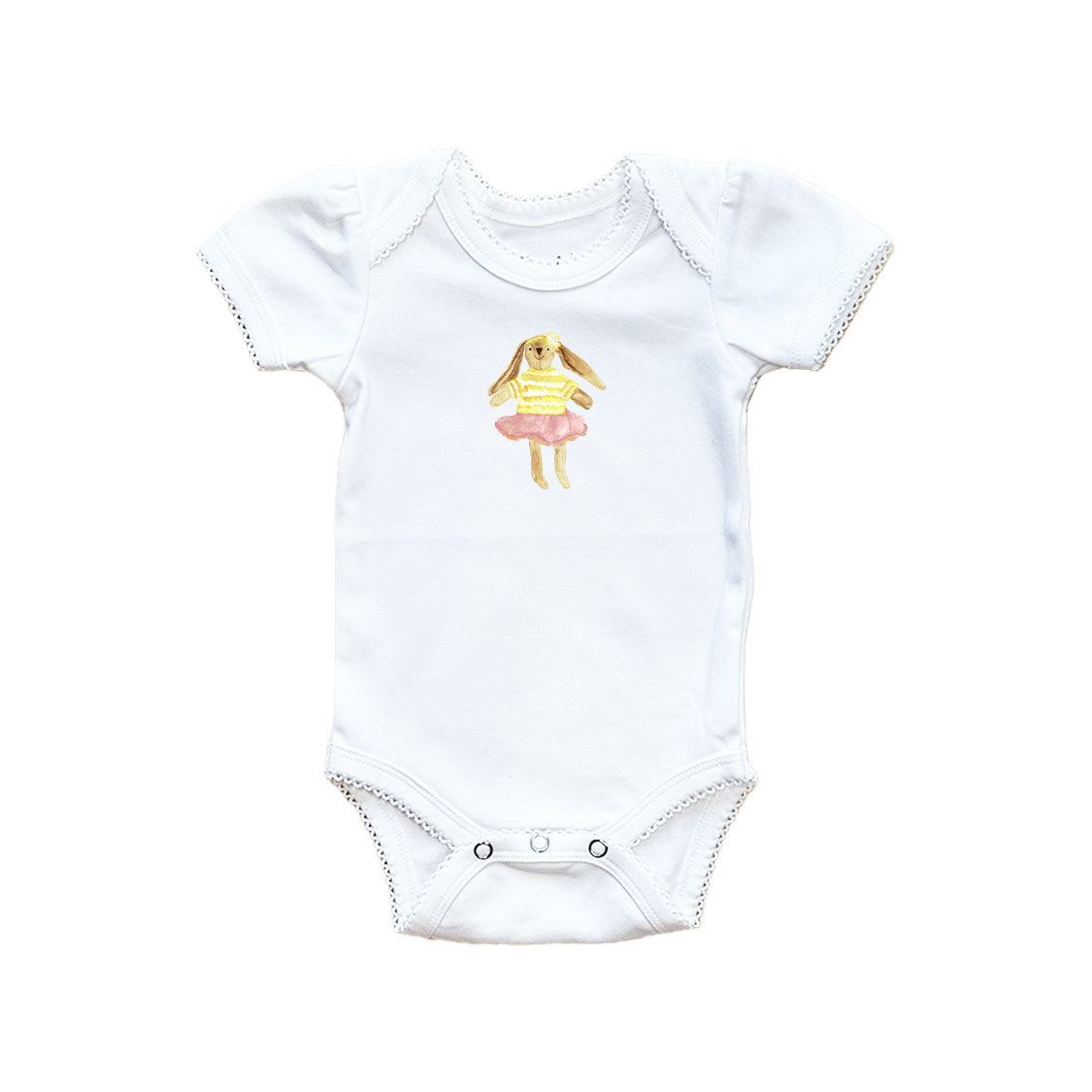 Watercolor Bunny Baby Onesie