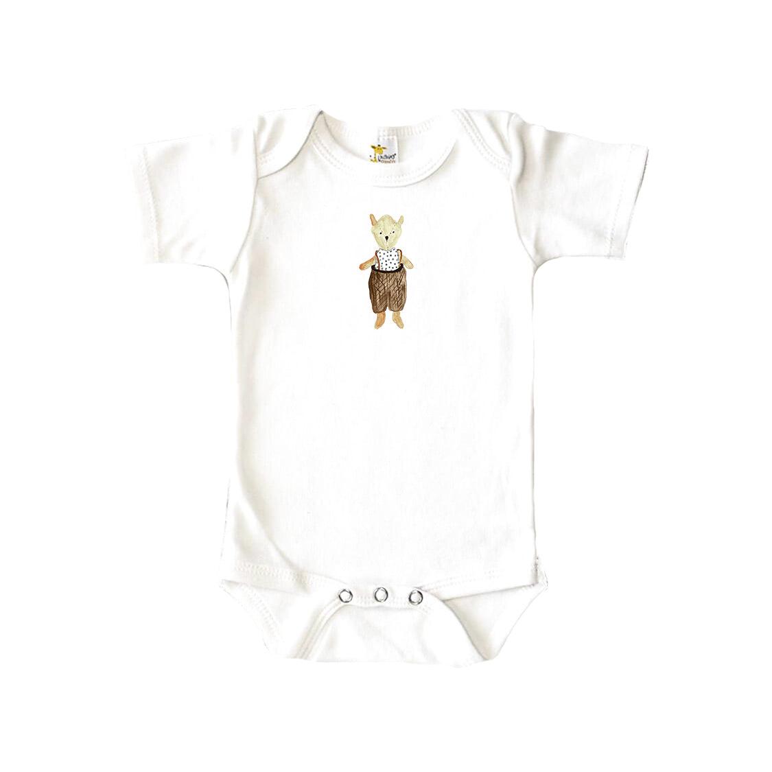 Bear With Suspenders Baby Onesie