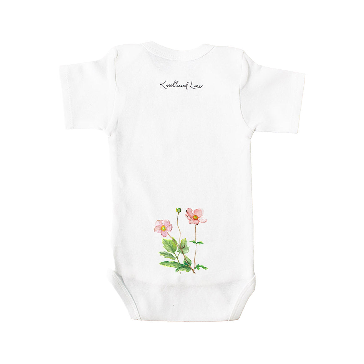 Personalized Name Floral Crest Onesie