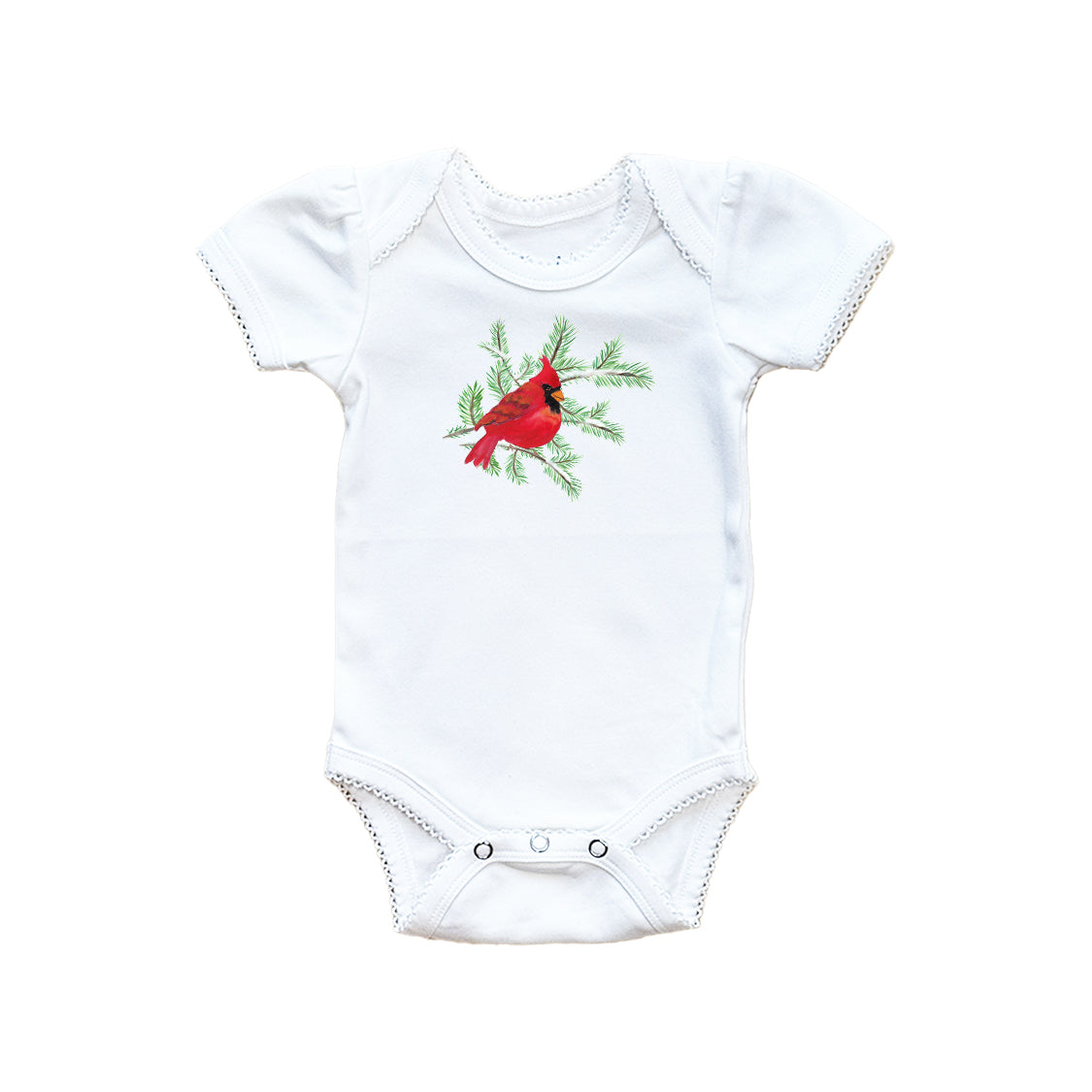 Cardinal On Snowy Branch Baby Onesie