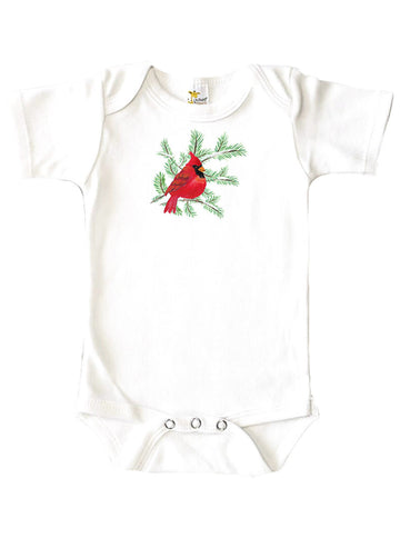 Cardinal On Snowy Branch Baby Onesie