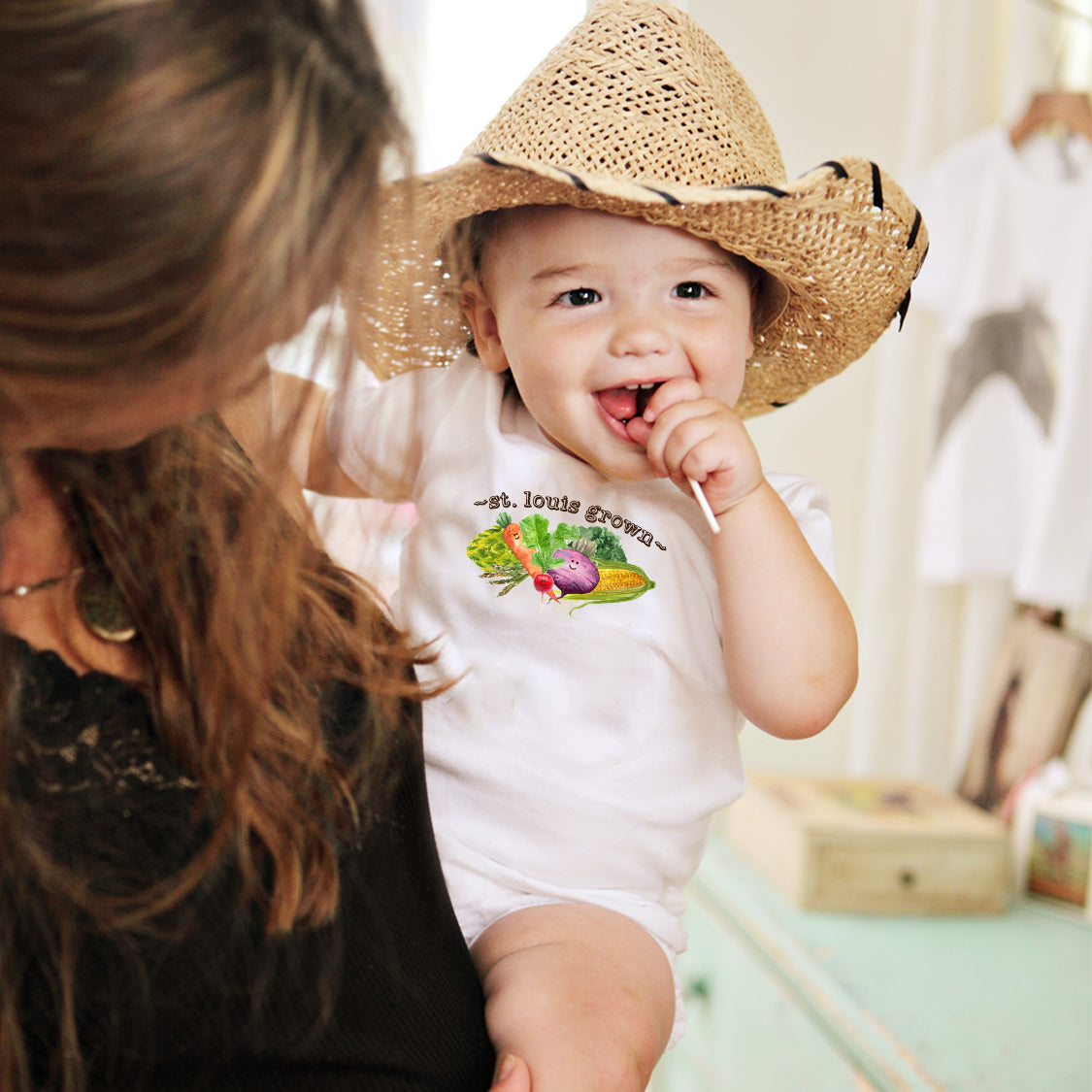 Custom City Grown Vegetables Baby Onesie