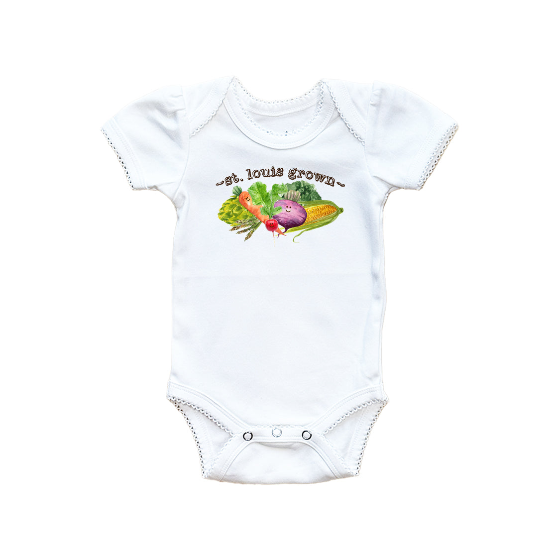 Custom City Grown Vegetables Baby Onesie