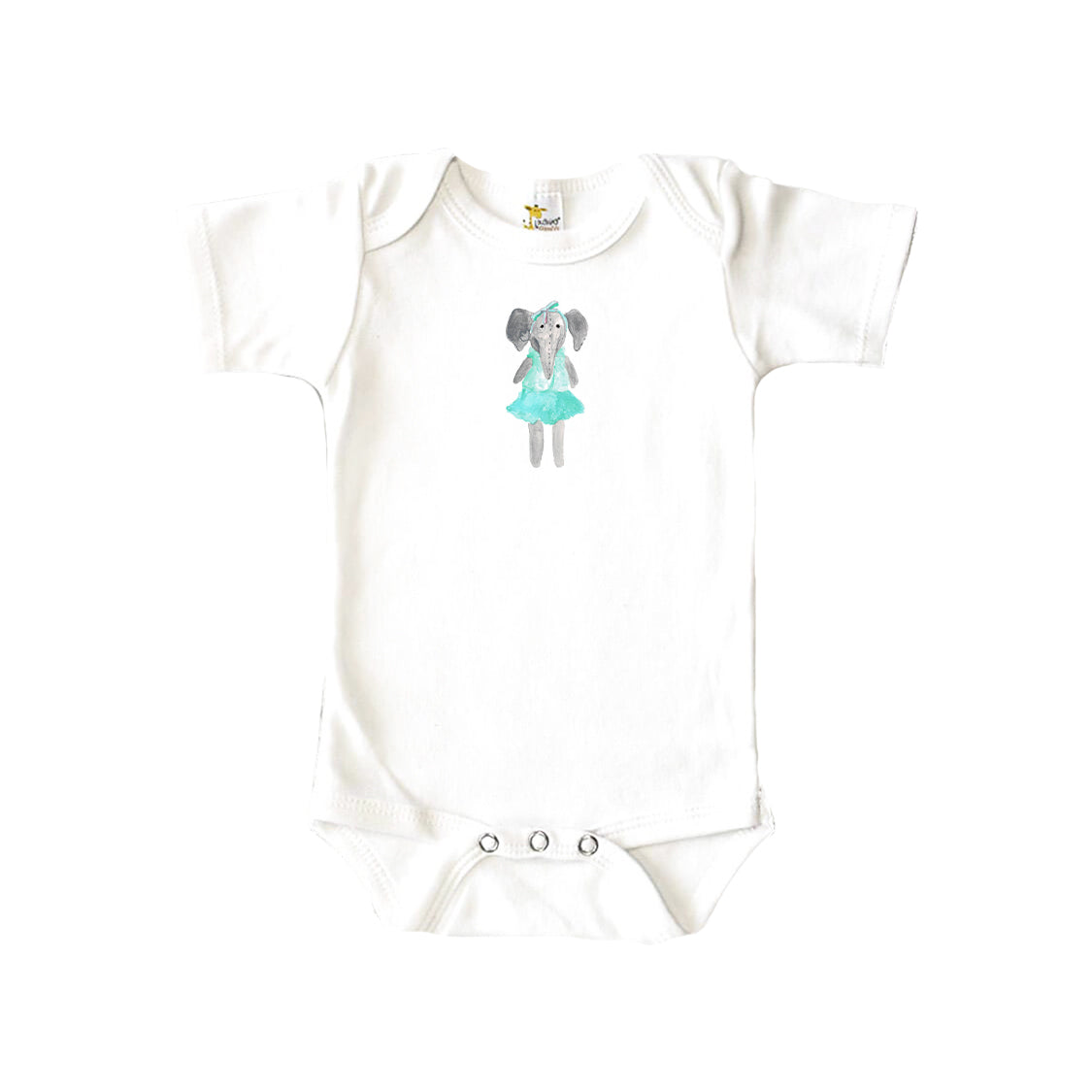 Elephant With Blue Tutu Baby Onesie