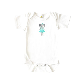 Elephant With Blue Tutu Baby Onesie