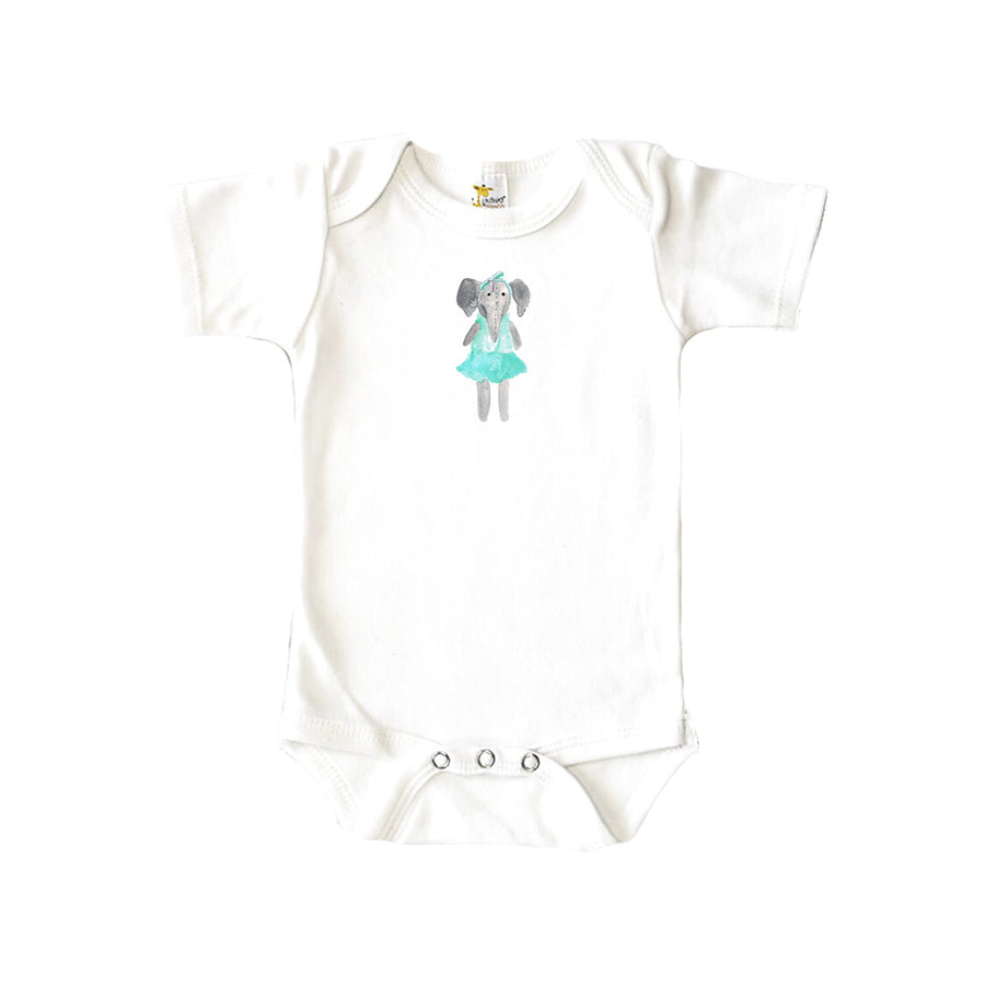 Elephant With Blue Tutu Baby Onesie