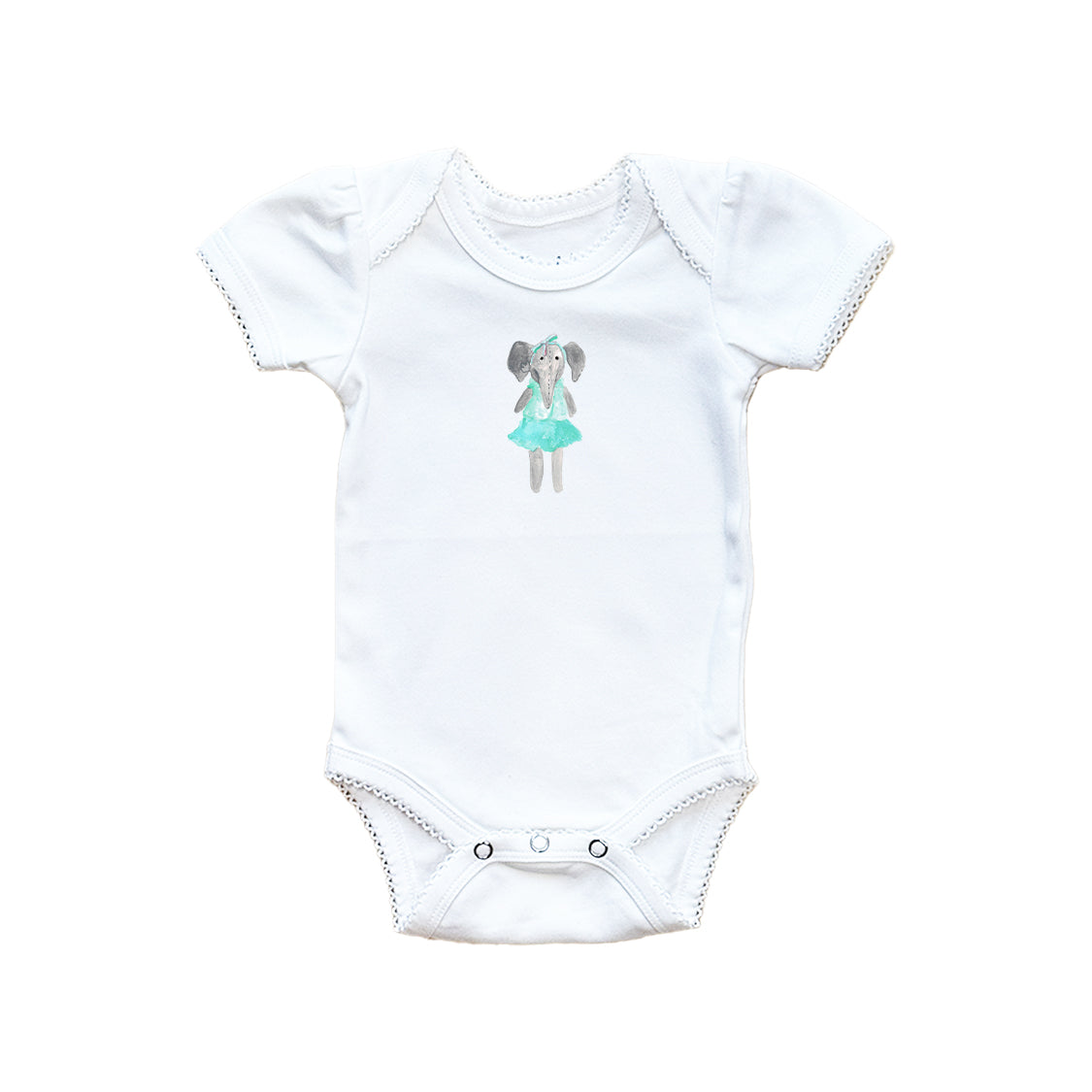 Elephant With Blue Tutu Baby Onesie