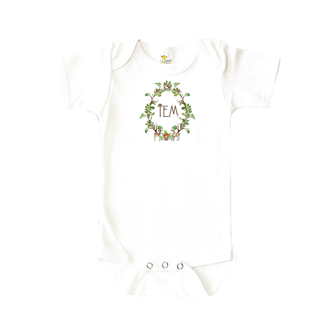 Personalized Monogram Forest Crest Onesie
