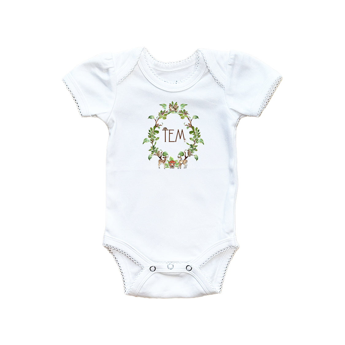 Personalized Monogram Forest Crest Onesie