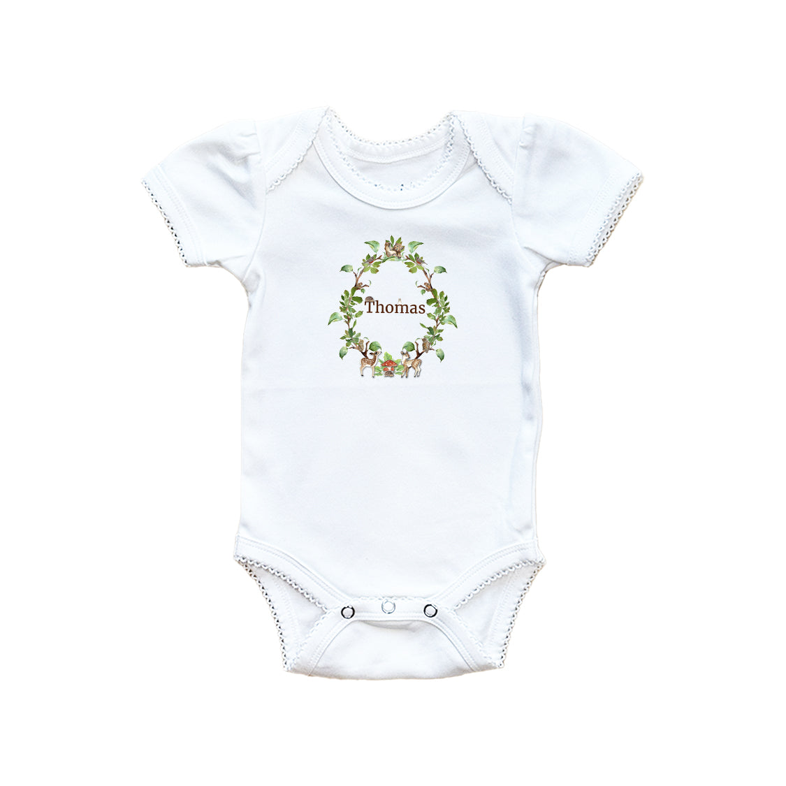 Personalized Name Forest Crest Onesie