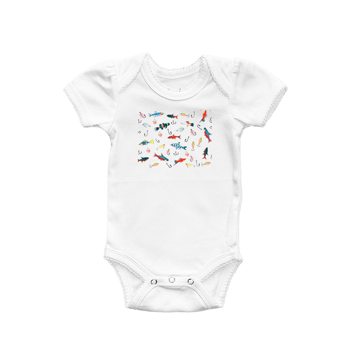 Fishing Lures Collage Baby Onesie
