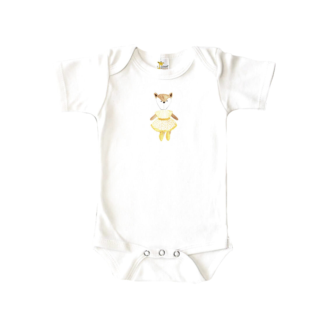 Fox With Gold Tutu Baby Onesie