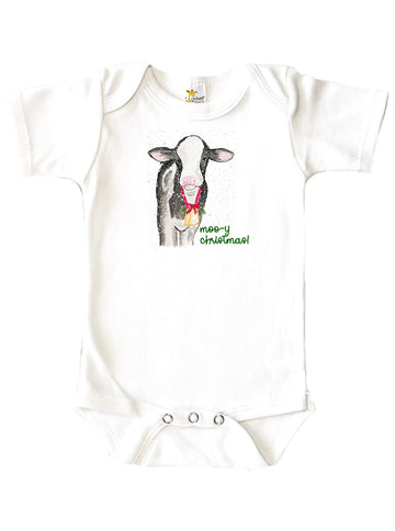 MOO-y Christmas Baby Onesie