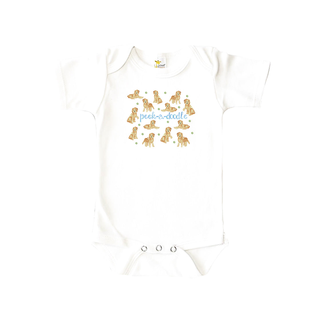 Peek-A-Doodle Collage Baby Onesie