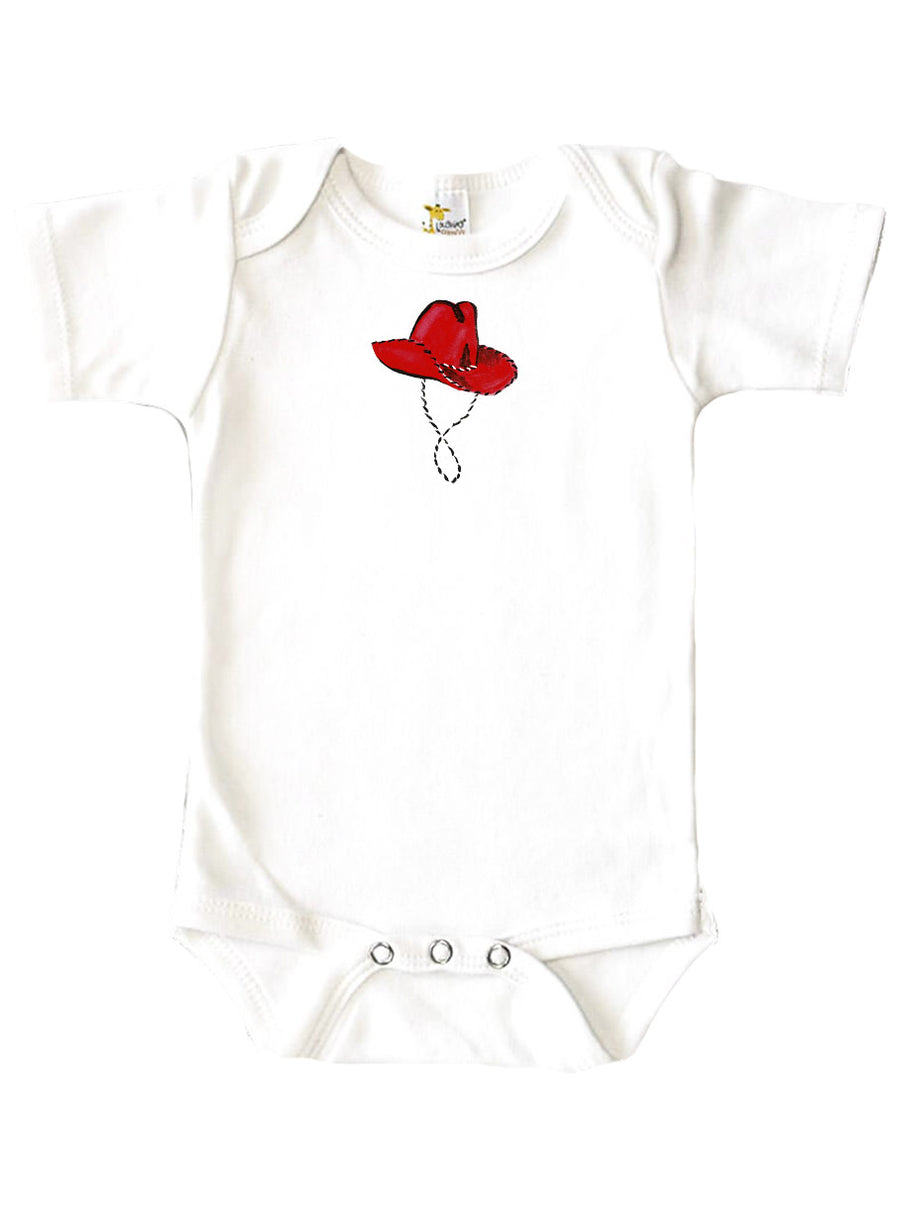Red Hat & Horseshoe Baby Onesie