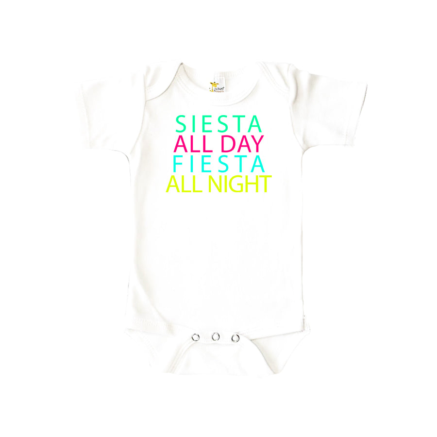 Siesta All Day Fiesta All Night Baby Onesie