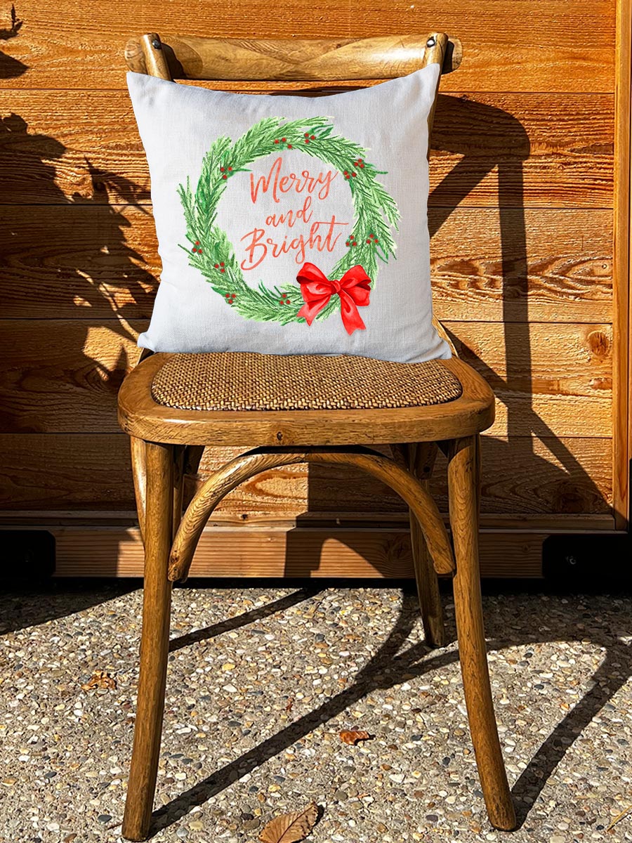Merry & Bright Natural Colored Pillow