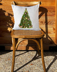 Woodland Christmas Tree Natural Colored Pillow