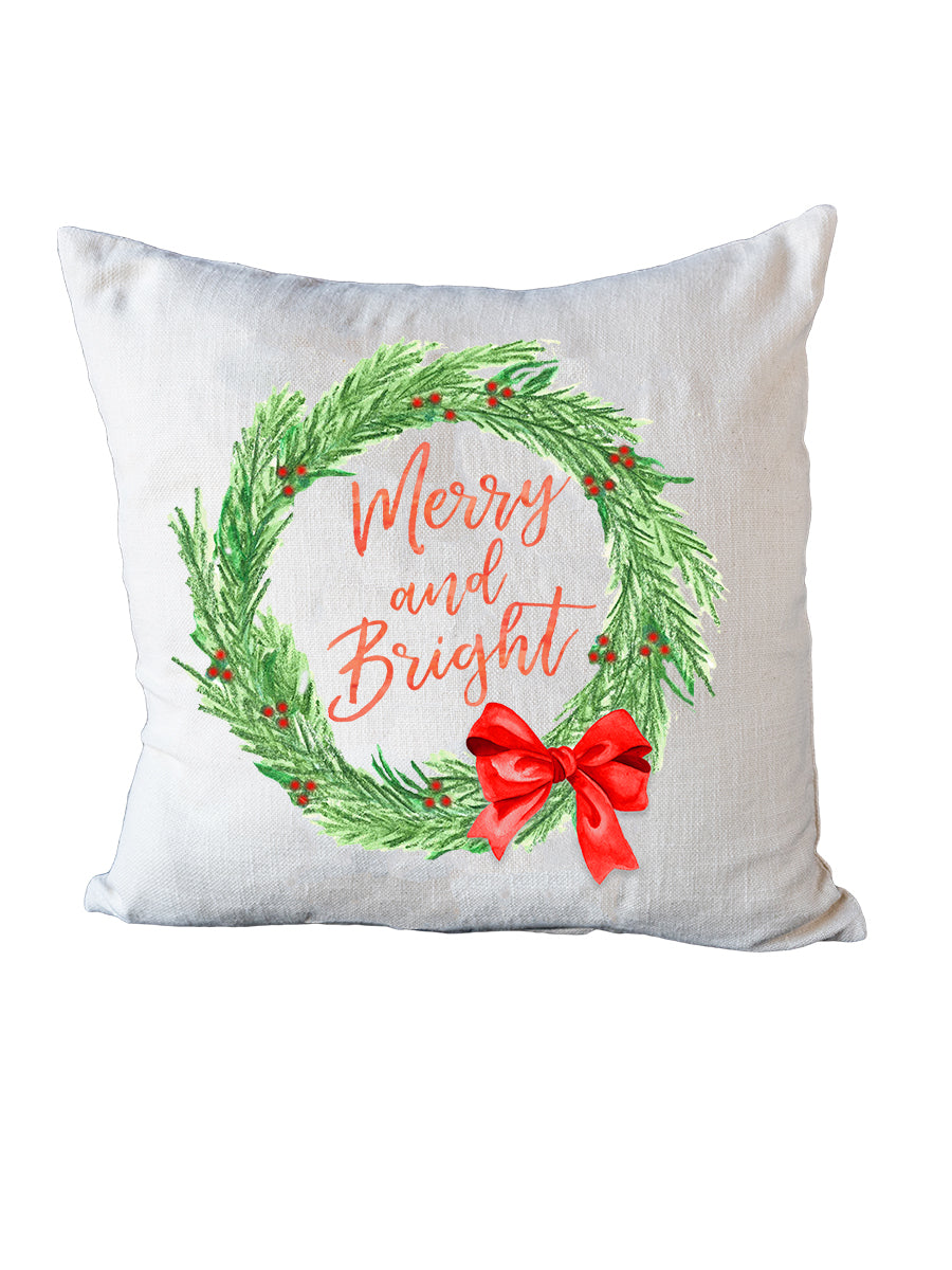 Merry & Bright Natural Colored Pillow
