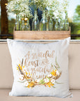 Grateful Home Natural Colored Pillow