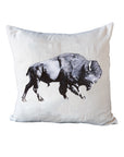 Black and White Bison Natural Colored Pillow