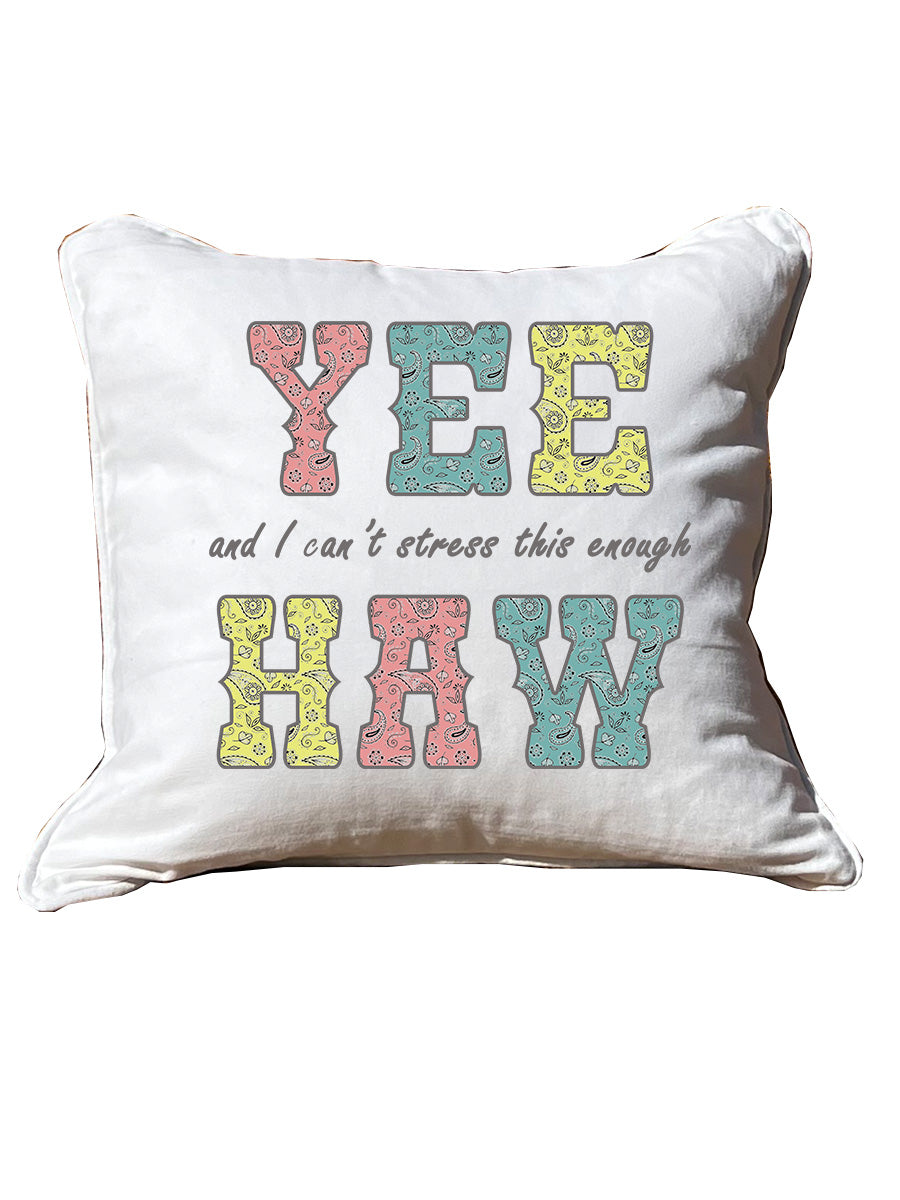 YEE and I can't stress this enough HAW Bandana Print White Square Pillow with Piping