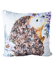 Floral Hedgehog Cotton Zipper Pillow