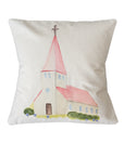 Red Church Natural Colored Pillow