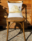 White Barn with Windmill Natural Colored Pillow