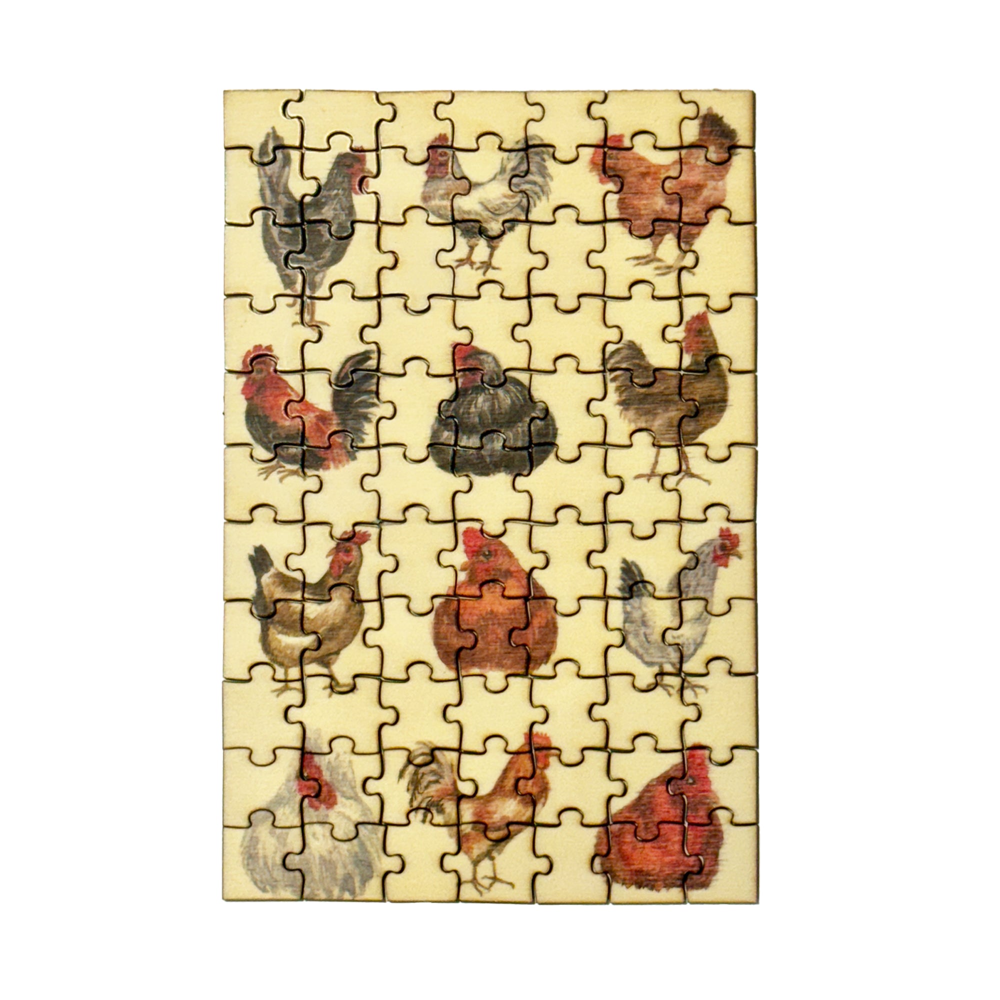 Chicken Collage Wooden Puzzle