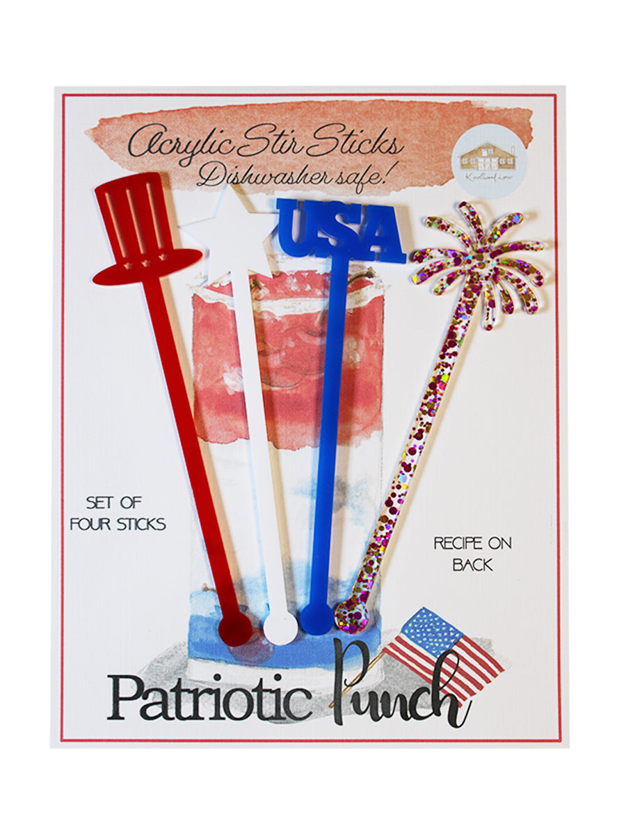 Patriotic Punch Acrylic Stir Sticks