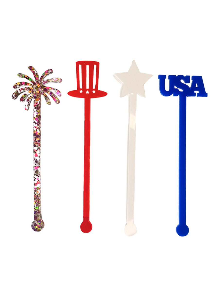 Patriotic Punch Acrylic Stir Sticks