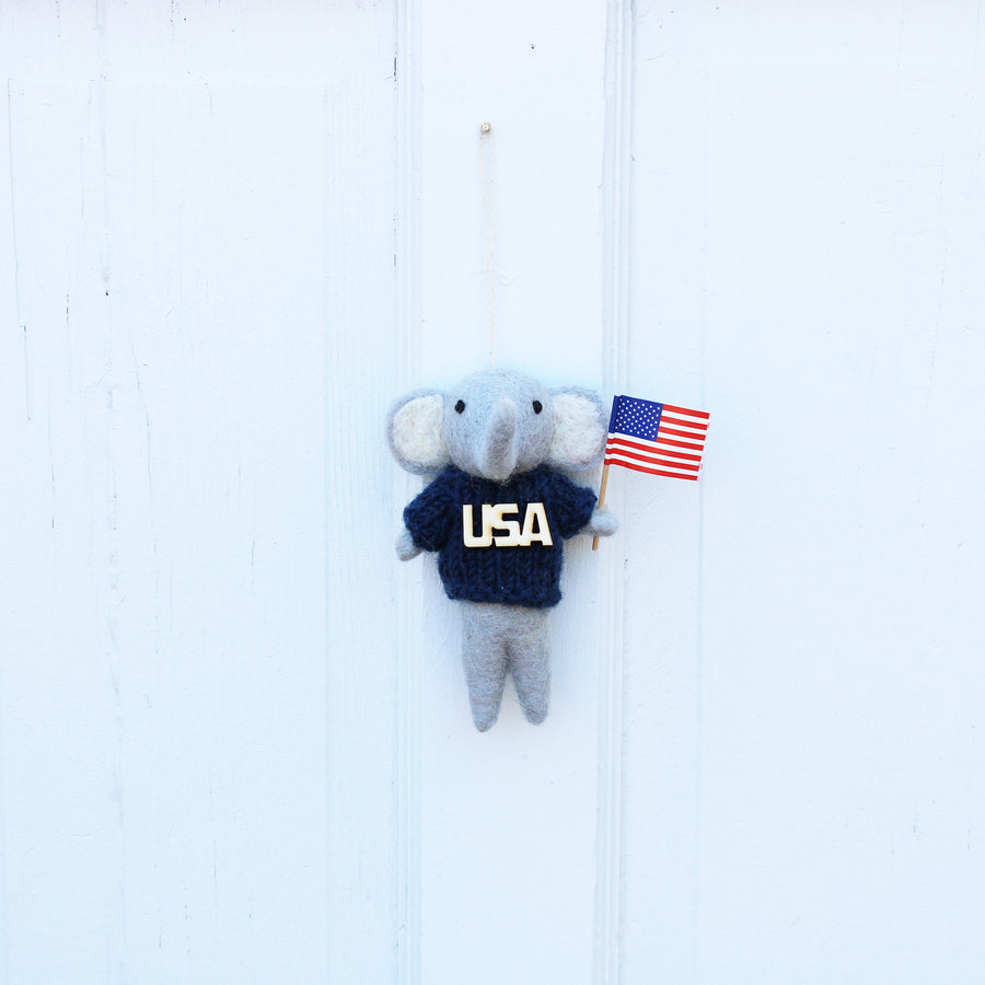 Patriotic Elephant Ornament