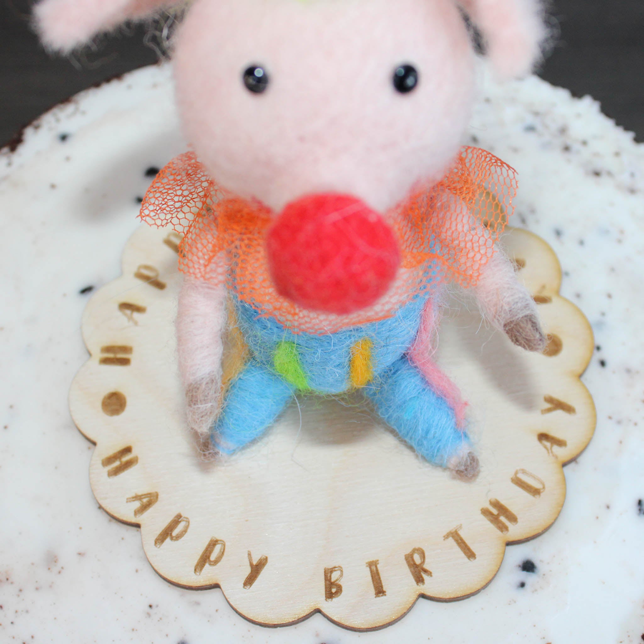LIMITED QUANTITY Circus Clown Pig Happy Birthday Cake Topper