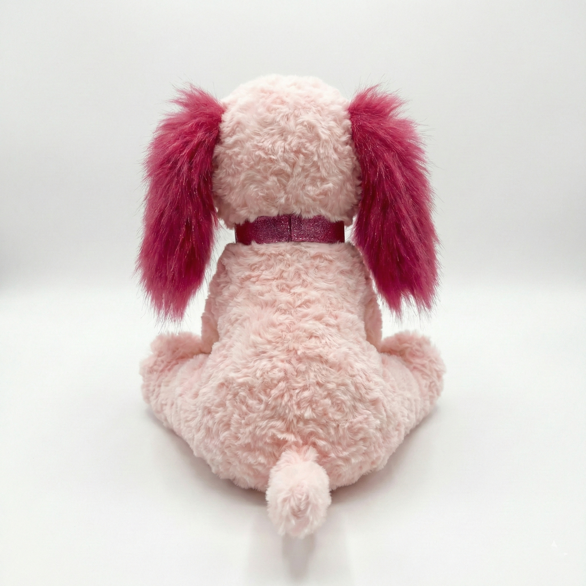 Pink Plush Puppy Toy With Personalized Tag