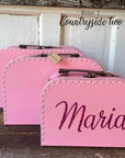 Personalized Pink Cardboard Suitcases