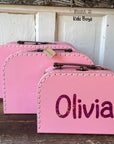 Personalized Pink Cardboard Suitcases