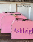 Personalized Pink Cardboard Suitcases