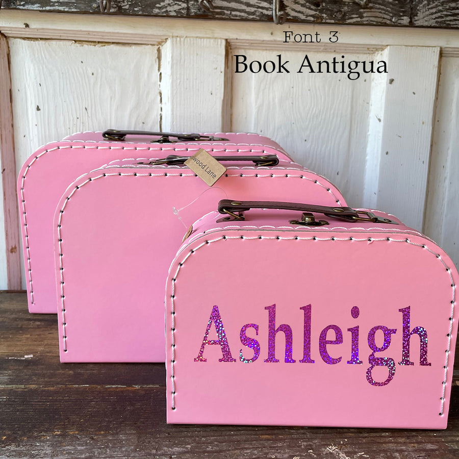 Personalized Pink Cardboard Suitcases