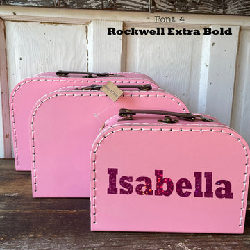 Personalized Pink Cardboard Suitcases