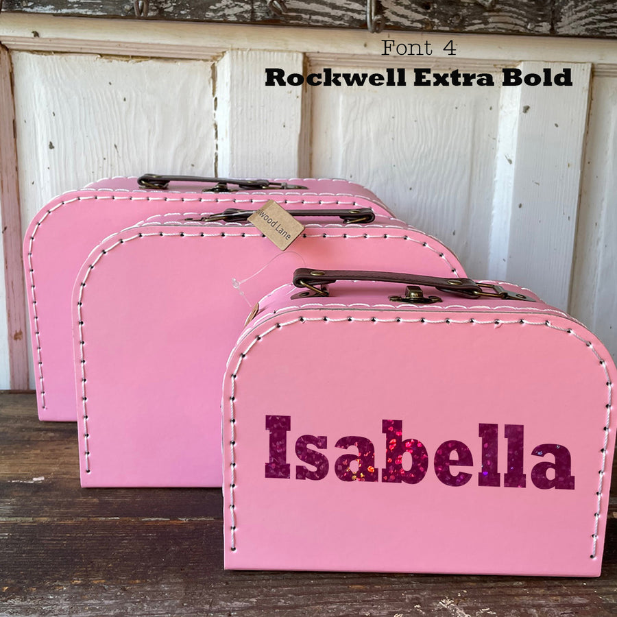 Personalized Pink Cardboard Suitcases