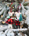 Mr & Mrs Mouse Red Plaid Outfit Ornament